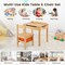 Wood Activity Kids Table and Chair Set with Flip Top Design and Pull-out Drawer